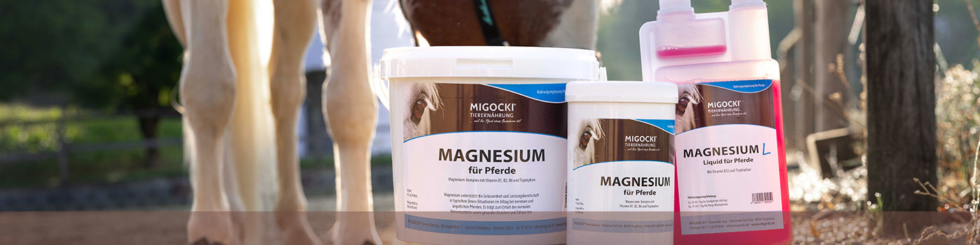 MIGOCKI Magnesium für Pferde flüssig und pelletiert