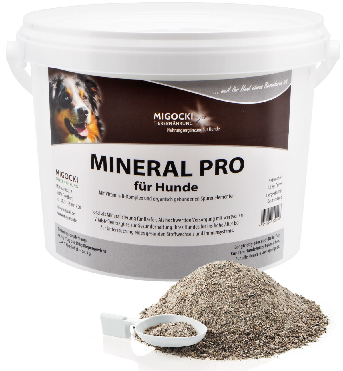 Produkt Mineral Pro für Hunde mit Zink pulver