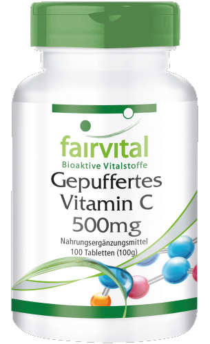 Gepuffertes Vitamin C 500 mg 100 Tabletten magenfreundlichVEGANfairvital 