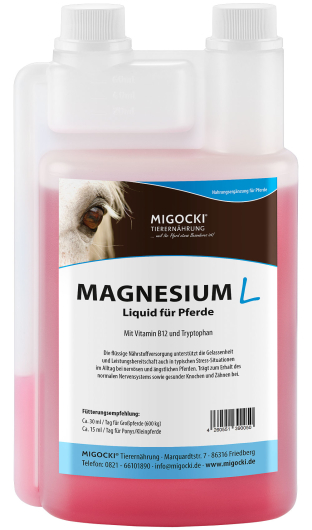 MAGNESIUM Liquid für Pferde - Vitamin B12 und Tryptophan 1000 ml