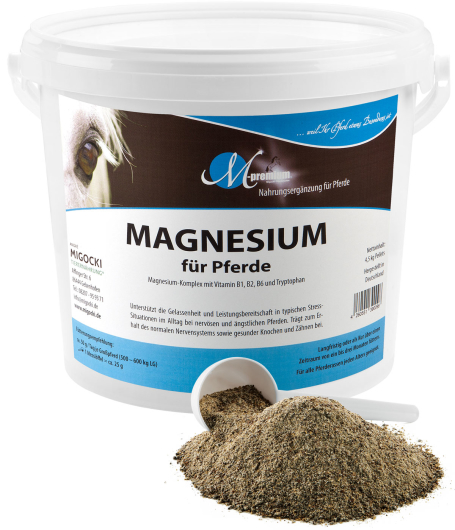 MAGNESIUM für Pferde mit Tryptophan und Vitamin-B-Komplex (Pulver) 3 kg Eimer