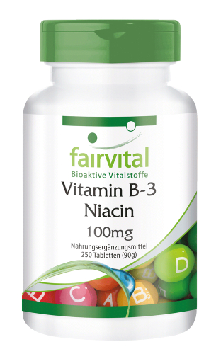 Vitamin B3 Niacin 100 mg - 250 Tabletten für Sie und Ihn
